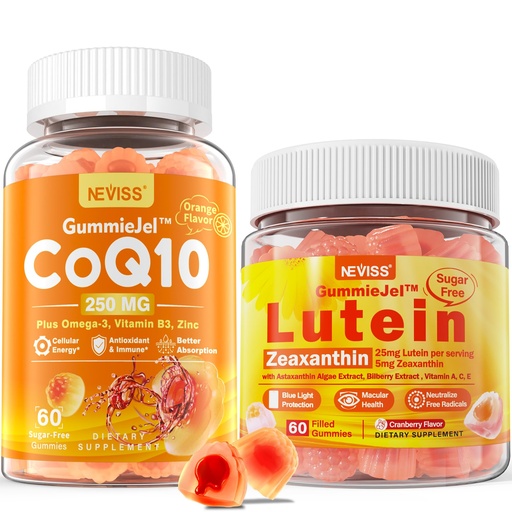 [BRSRA2Q7CIPRG3Y7] NEVISS Sugar-Free CoQ10 Gummies 60 Count + Lutein Gummies 60 Count