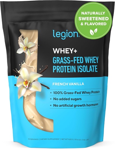 [BRSWKED7CEHRO234] LEGION Whey+ Protein Whey Isolate from Grass Fed Cows - Whey Protein Isolate Powder Low Calorie, Non-GMO, Sugar Free, Lactose and Gluten Free, All Natural Protein Powder for Men &amp; Women (60 Servings)