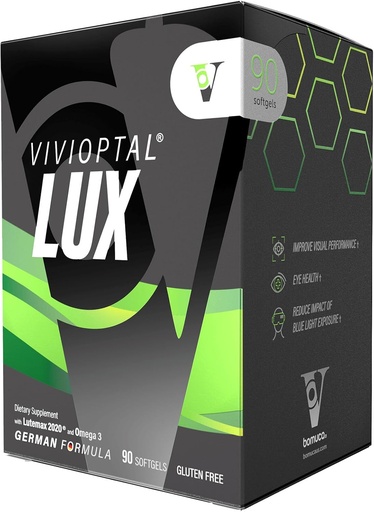[BRSROFALPJ6GACI3] Vivioptal Lux, 90 Softgels, Adult Vitamins, Improve Visual Performance, Omega 3, Zinc, and Vitamin C & E, Multivitamin & Multimineral, Gluten Free, German Formula