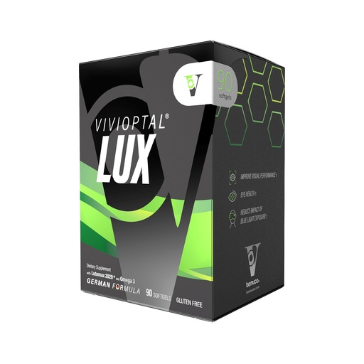 [BRSROFALPJ6GACI3] Vivioptal Lux, 90 Softgels, Adult Vitamins, Improve Visual Performance, Omega 3, Zinc, and Vitamin C & E, Multivitamin & Multimineral, Gluten Free, German Formula