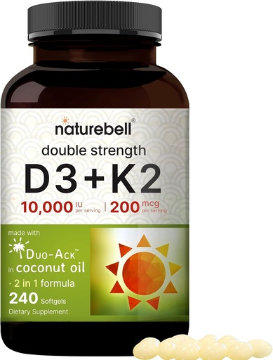 [BRSROZA6DJ6WYETH] NatureBell Vitamin D3 10 000 IU + K2 200 mcg, 240 Softgels Př