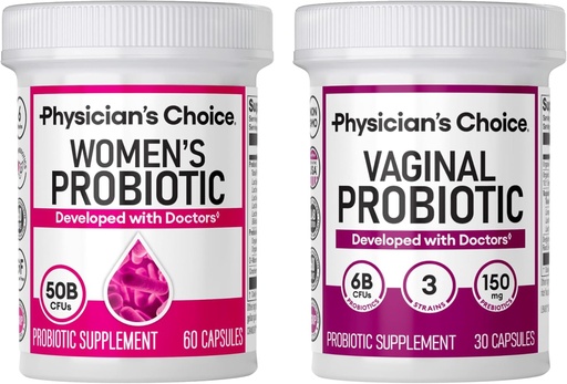 [BRSROAAHPINB6CY7] Physician's CHOICE Feminine Power Duo Bundle - Vaginal Probiotic 30ct + Womens Probiotic 60ct
