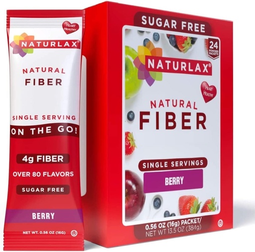 [BRSWGCDRPIBWAFDJ] Sugar-Free Psyllium Husk Fiber Powder (Berry - 24 Packets)