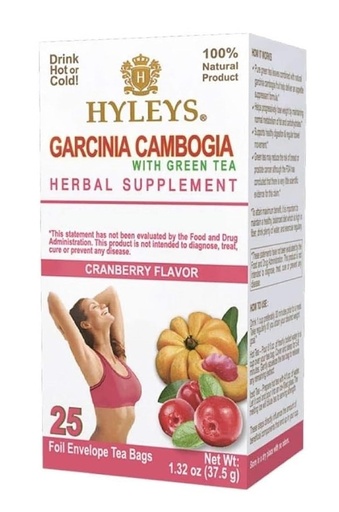 [BRSROFA3AR6BQDTX] HYLEYS Tea Garcinia Cambogia Green Tea Cranberry Flavor - 25 Tea Bags (6 Pack - 150 Tea Bags Total)