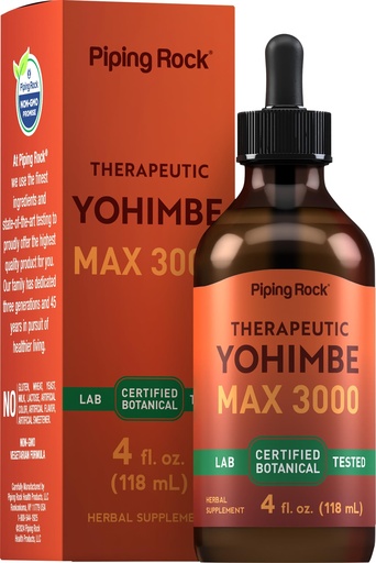 [BRSROZYCOJ7BMFIZ] Piping Rock Yohimbe Bark Extract Supplement | 4 Fl Oz | Herbal Liquid Drops for Men & Women | Alcohol Free | Vegetarian, Non-GMO, Gluten Free
