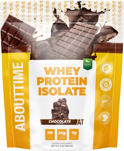 [BRSWIYILB57QIFDA] Sobre el temps Whey Protein Isoteder 24g Chocolate, Ingredients Naturals, No-GMO, Guten-Free, Lactose-Free, Zero Sugar, Baix Carb, 32 Servings
