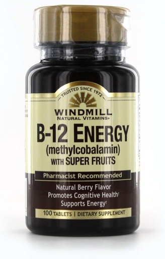 [BRSWGHYYBAJRUHLA] Windmill Vitamin B-12 Energy with Super Fruits Tablets 100 Ea
