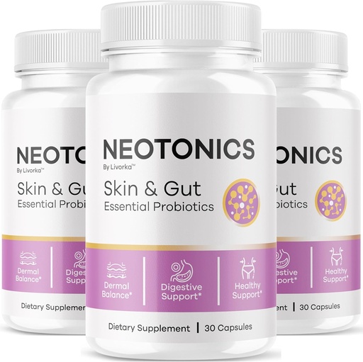 [BRSROCQLDIHWKFIV] (3 Pack) Neotonics Capsules - Neotonics oficiales Skin & Gut Essential Probiotics, Advanced Formula Neotonics Skin and Gut Organic, All Natural Supplement Neotonics Review, 90 Capsules for 5 Months