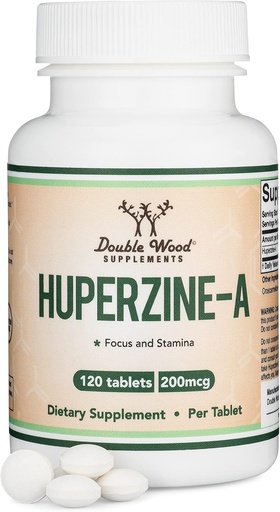 [BRSWGZD6BYNGMETL] A Huperzine A 200mcg (Third Party Test) 120 Tablet, Supplemen Otak ke Procetylchololine (Acetylkolinesterase Inhibitor) - Mendukung Memori dan Fokus oleh Double Wood
