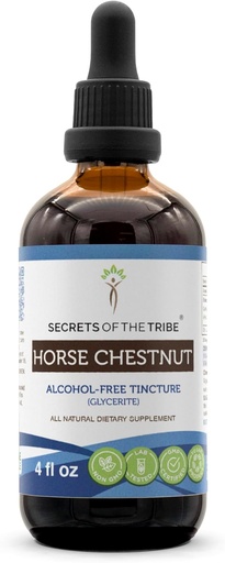 [BRSRMYI6O4NRMET2] Secrets of the Tribe Horse Chestnut Tincture Alcohol-Free Liquid Extract, Horse Chestnut (Aesculus hippocastanum) Dried Nut (4 FL OZ)