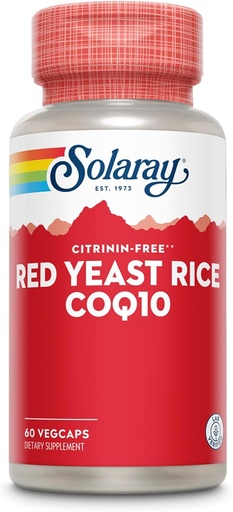 [BRSWIYQTPJ6BKCDG] SOLARAY Red Yeast Rice Plus CoQ- 10 & No- Floush Niacinas Vitaminas B-3, Sveika širdies ir širdies kraujagyslių parama, Non-Irradiation & Citrinin Free, 60 Dienos pinigų grąžinimo garantija, 60 Paslaugos, 60 VegCaps