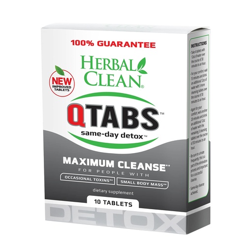[BRSWIY35AIOBKDTE] Herbal Clean - QTabs Same-Day Detox, Portable and Discreet, 10 Tablets