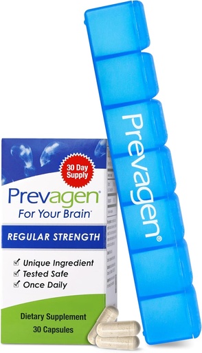 [BRSWIYQ7PIDGI3L2] Prevagen Regular Strength - 30 Capsules (1 Month Supply) | Formulated for Your Brain | 10mg of Apoaequorin Plus Vitamin D3 with 7-Day Pill Minder