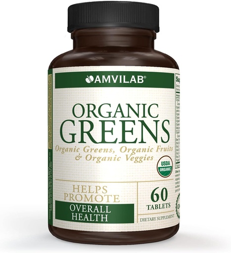 [BRSWGEIDPN7GGAYZ] Organic Greens, Fruits & Veggies Best Supplement to Boost Energy, Detox, Enhance Health. USDA Organic, Gluten Free, Vegan, Non-GMO, No. 1 Source of Essential Nutrient-Rich Super-Food 60 Count