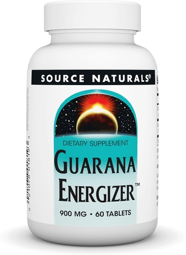 [BRSWIYQEO4ABGYDK] Sursa Naturals Guarana Energizer, Supliment alimentar - Suportă o energie de lungă durată Boost* 900 mg - 60 comprimate