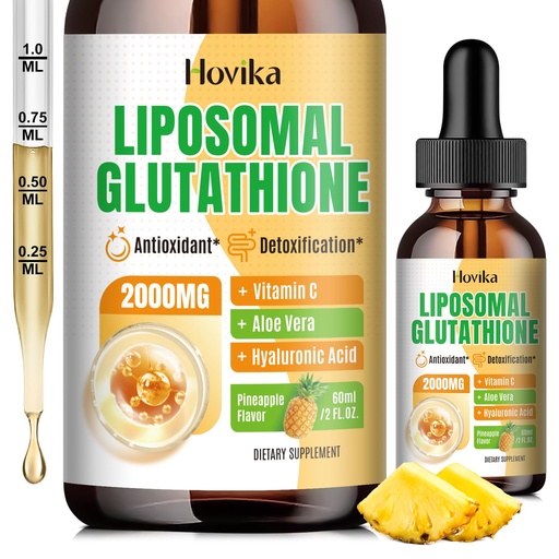 [BRSRAGL2PJYAMHL3] Liposomal Glutathione Supplement 2000mg, Liquid Glutathione Drops with Vitamin C, Master Antioxidants for Immune System, Aging Defense, Skin Health, Liver Detox -Superior Absorption, Pineapple 2 Fl Oz