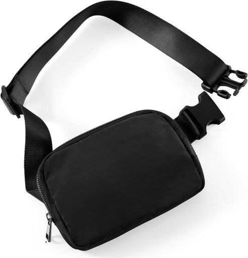 [BRSW2CARAVYA4YDZ] ODODOS Unisex Mini Belt Bag with Adjustable Strap Small Fanny Pack for Workout Running Traveling Hiking, Black