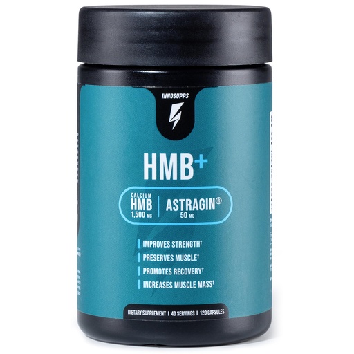 [BRSWYYIPOUMQ4F35] InnoSupps HMB+ | 1500mg HMB (Beta-Hydroxy Methylbutyrate) & 50mg Astragin | Enhanced Absorption, Preserves Muscle, Promotes Recovery, Increase Lean Muscle Mass | Gluten Free - 120 Veggie Capsules