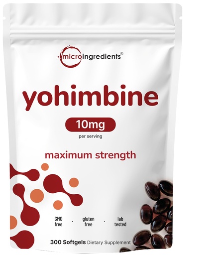 [BRSWYHYROR5RO3AY] Double Strength Yohimbine Supplements for Men and Women, 10mg Per Serving, 300 Softgels, Yohimbine HCL with Virgin Sunflower Seed Oil for Better Absorption, Supports Energy Production, African Raw