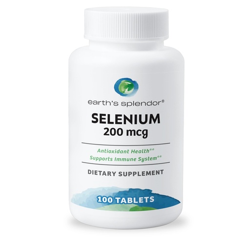 [BRSROAAFPN5G23D3] Earth's Splendor Selenium 200 mcg Supplement for Men & Women, Support Antioxidant Health and Immune System (100 Tablets, 3+ Month Supply)