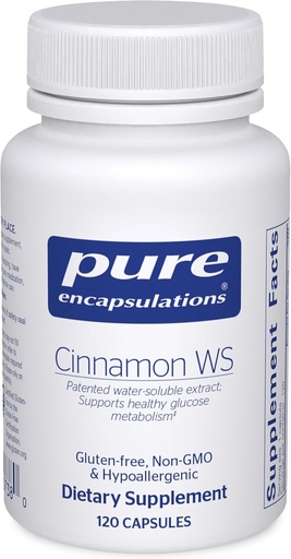 [BRSWIYI4CUIRA2LY] Pure Encapsulations Cinnamon WS - Sağlam avtomobilbohidrat Metabolizma üçün patentli su-dövlü Özü / 120 Kapsül