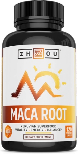 [BRSWGALYA54GED3G] Zhou Maca Root | Wellness Supplement for Men & Women | Boosts Energy | 60 Servings, 120 Count