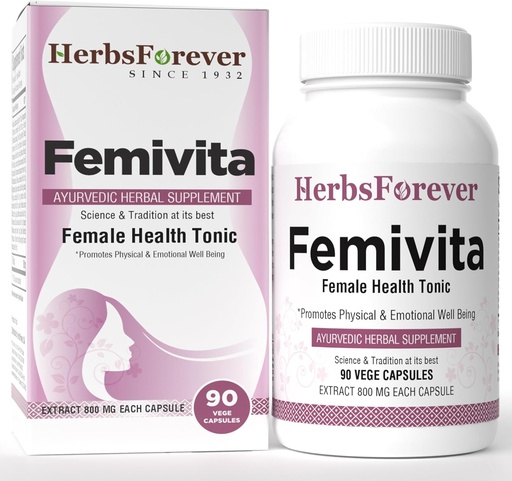 [BRSW2BAPBYFWMFDU] Herbsforever Femivita Capsules Everyday Female Health Supplement stöder hälsosam hud och starka muskler 90 Vege Capsules 800 Mg Varje dag