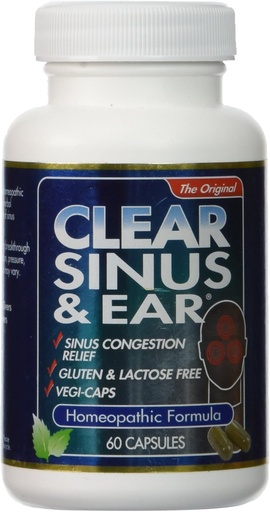 [BRSWIYTYAIMQ43I5] Clear Products Homeopathic Formula, Sinus and Ear, 60 Count