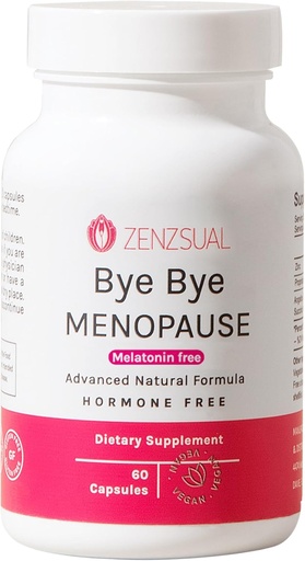 [BRSROFAROYMR4ADL] ZENZSUAL Bye Bye Menopause Supplements for Women – Natural Menopause Support for Hot Flashes, Night Sweats, Mood Swings & Hormone Balance – Melatonin-Free, Vegan, Estrogen-Free Formula – 60 Capsules