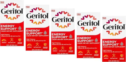 [BRSWKGYIBJ6QIGDC] Geritol Liquid Supplement, B-Vitamins & Iron 12 Fluid Ounce (Pack of 5)