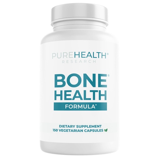 [BRSWYBL3PMAQ4CLB] PUREHEALTH RESEARCH Bone Health Formula - for Bones, Joint & Skeletal Wellness - with Calcium, Magnesium, Zinc, Copper, Manganese, Potassium, Vitamin K2, D3, C & More for Women & Men - 150 Capsules