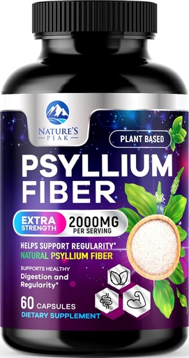 [BRSROGQHPMBAED3Z] Psyllium Husk Fiber Ekspert 1500mg - Vegan Prebiotik, Daily Digestive Health & Daimilik Yardım, Natural Psyllium Toz Caps, Sugar-Free, Non-GMO & Gluten-Free - 60 Kapsüls