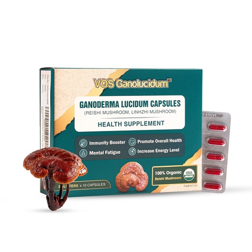 [BRSROFI5BECWYHYU] Red Reishi Mushroom Capsules for Immunity, Ganoderma lucidum Extract, Natural Vegan Reishi Mushrooms Daily, 70mg, 30 Capsules