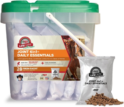 [BRSWGYADOAHAKFL5] Formula 707 Joint 6in1 + Daily Essentials Combo Fresh Packs Equine Supplement, 28 Day Supply: Green-Lipped Mussel, Glucosamine, Chondroitin, Collagen, Bromelain & MSM + Complete Vitamins