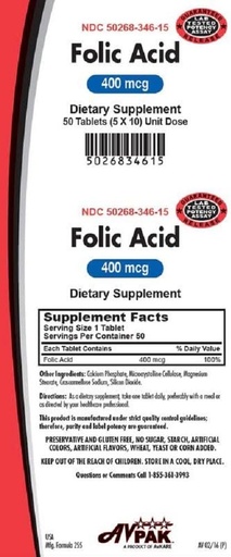 [BRSWKFYTPINRSHDE] Folsäure 400MCG, 50 Tabletten