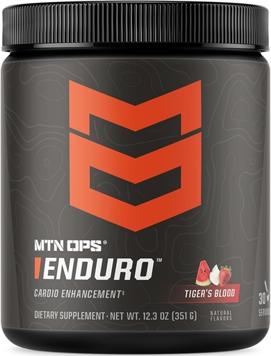 [BRSROBDROADR6HTB] MTN OPS Enduro Nitric Oxide Suplemento &amp; Stim-Free Pre Workout - 30 Servings - con Citrate de Magnesio, Piñón de remolacha, Niacinamide, L Arginine &amp; L Citrulline - Sabor de sangre de Tigre