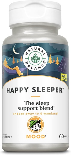 [BRSWIZQHBMAQIYDG] Natural Balance Happy Sleeper ← Herbal Suplemento Silencio Características Melatonina, Valerian Root, 5-HTP > GABA Silencio 60 cápsulas