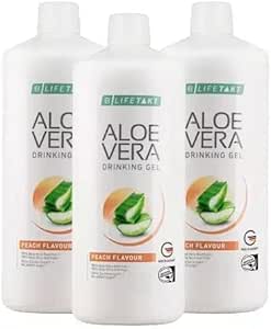 [BRSRAAT2OEIA42DO] LR Lifetakt Aloe Vera Drinking Gel Peach Flavour Health Care Women Men Drink Every Day Natural Treatment Set of 3-1000 ml./33.3 fl.oz