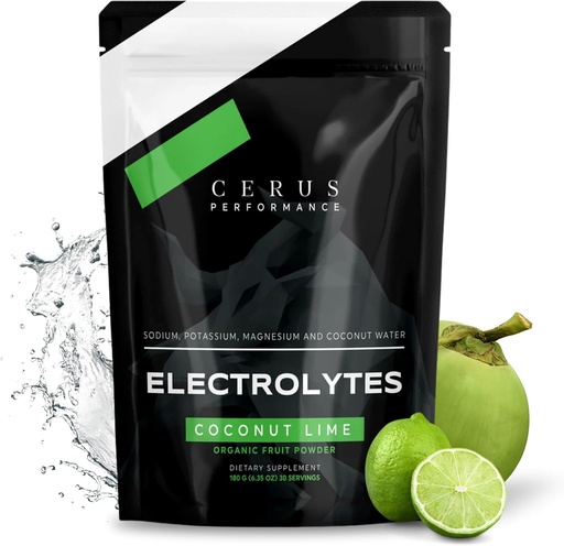 [BRSRAH32OJYAMGQY] Cerus Performance Electrolyte Powder - Coconut Lime Flavor, 30 szervíz-, zéró cukor-, kókuszvíz- és reál-gyümölcs tartósság és hasznosítás