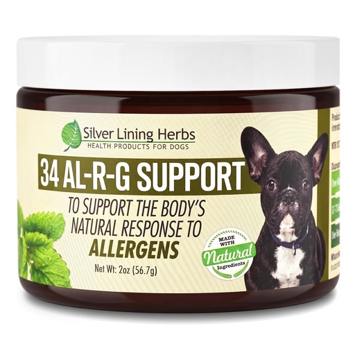 [BRSWYZATOF6AAYA3] 34 Canine Al-R-G - Herbal Allergy Supplement for Dogs - Natural Allergy Support for Dogs - Boosts a Dog's Healthy, Normal, and Natural Response to Allergens - 2 Ounce Jar