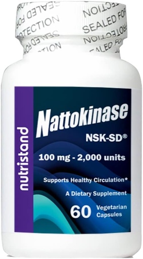 [BRSRMBICOZ4A4C3L] Nattokinase 2,000 Units 60 Caps. Cardiovascular Superfood of Japan - Made in The USA with Japanese NSK-SD Nattokinase. The Original and Most Studied Nattokinase Brand. (1 Bottle of 60 Capsules)