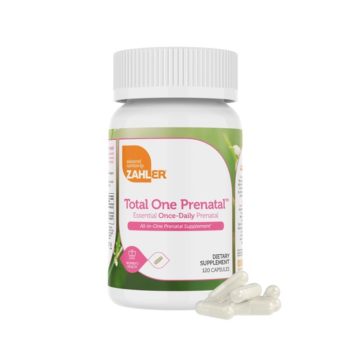 [BRSWIHLRDJ6WY23M] Zahler - Total One Prenatal Vitamins for Women (120 Count) Daily Multi Vitamin Prenatals with Folic Acid, Iron, Zinc & 19 Other Essential Vitamins & Minerals - Kosher Pre Natal Multivitamin Capsules