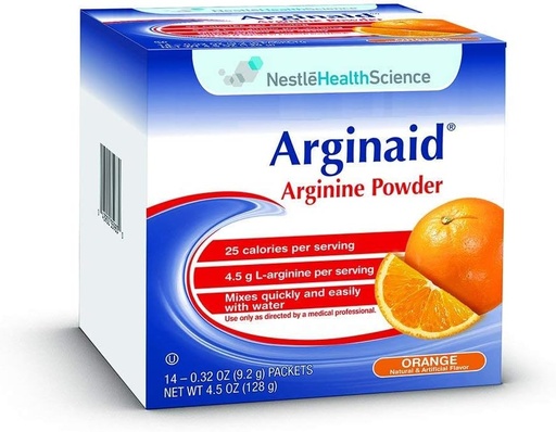 [BRSWKZQAOMCAIEL6] Nestle Arginaid Arginine Powder, Orange, 0.32 OZ Packets, 14 CT (Pack of 4)