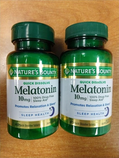 [BRSRMHY7BECRYELK] Nature's Bounty Melatonin 10 mg Quick Dissolve Tablets 45 ea (Pack of 6)