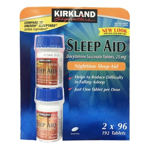 [BRSWIZT4DMHBCYDI] Kirkland Signature Sleep Aid Doxylamine Succinate 25 Mg, 2 pack (192 Tablets)