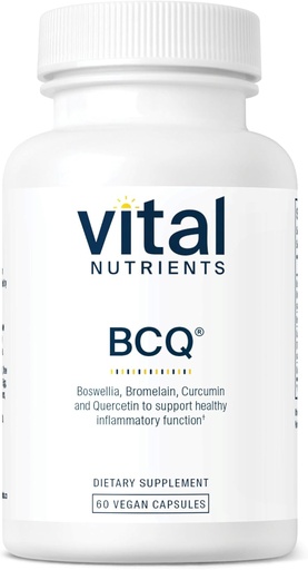 [BRSWIYQCDIMG2F3E] Vital Nutrients BCQ | Vegan Boswellia, Bromelain, Curcumin & Quercetin Supplement | Joint Support Supplement | Supports Sinus & Digestive Health | Gluten, Dairy, Soy Free | 60 Capsules