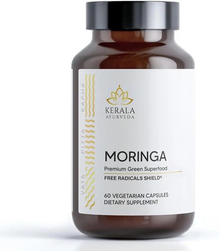 [BRSROEI3BYPAY2Q2] Kerala Ayurveda Moringa 60 capsules de Green Superfood de la peau et du soutien immunitaire de la peau Supplément énergie naturelle de l'herbe complément bien-être de l'herbe