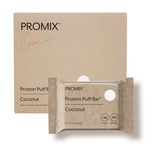 [BRSROA3YOR7A23Q2] Promix Nutrition Protein Puff Bars, Coconut - 12 Bars
