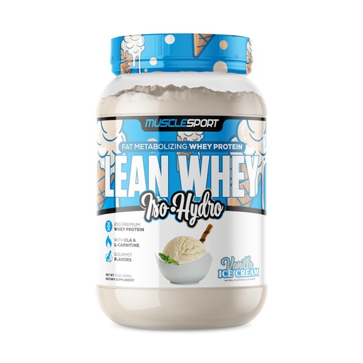 [BRSWYCYODMMR62DV] Musclesport Lean Whey Revolution™ Protein Powder - Whey Protein Isolate - Low Calorie, Low Carb, Low Fat, Incredible Flavors - 25g Protein per Scoop (2LB, Vanilla)