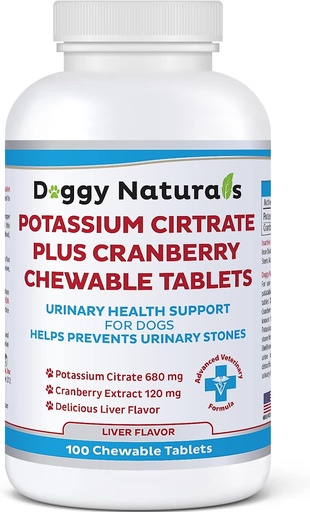 [BRSRMAADOANGYG3K] Dusičnan draselný Plus Cranberry Supplement pre psy (100 tabliet) - močové Tract Support-Pomocou Deter Formation of Calcium Oxalate Stones - Deters Bladder & Obličkové kamene (Made in U.S.A)
